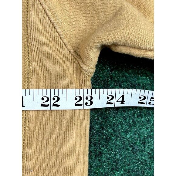 Champion Reverse Weave Mustard Yellow Hoodie Logo on Hood Mens Size Large - Picture 8 of 10